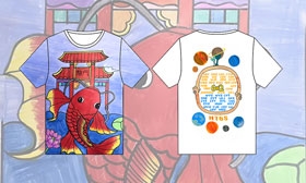 2班6年级2班大树星球鱼跃龙门荷花手绘风HTBS班服